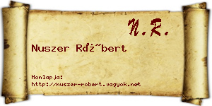Nuszer Róbert névjegykártya